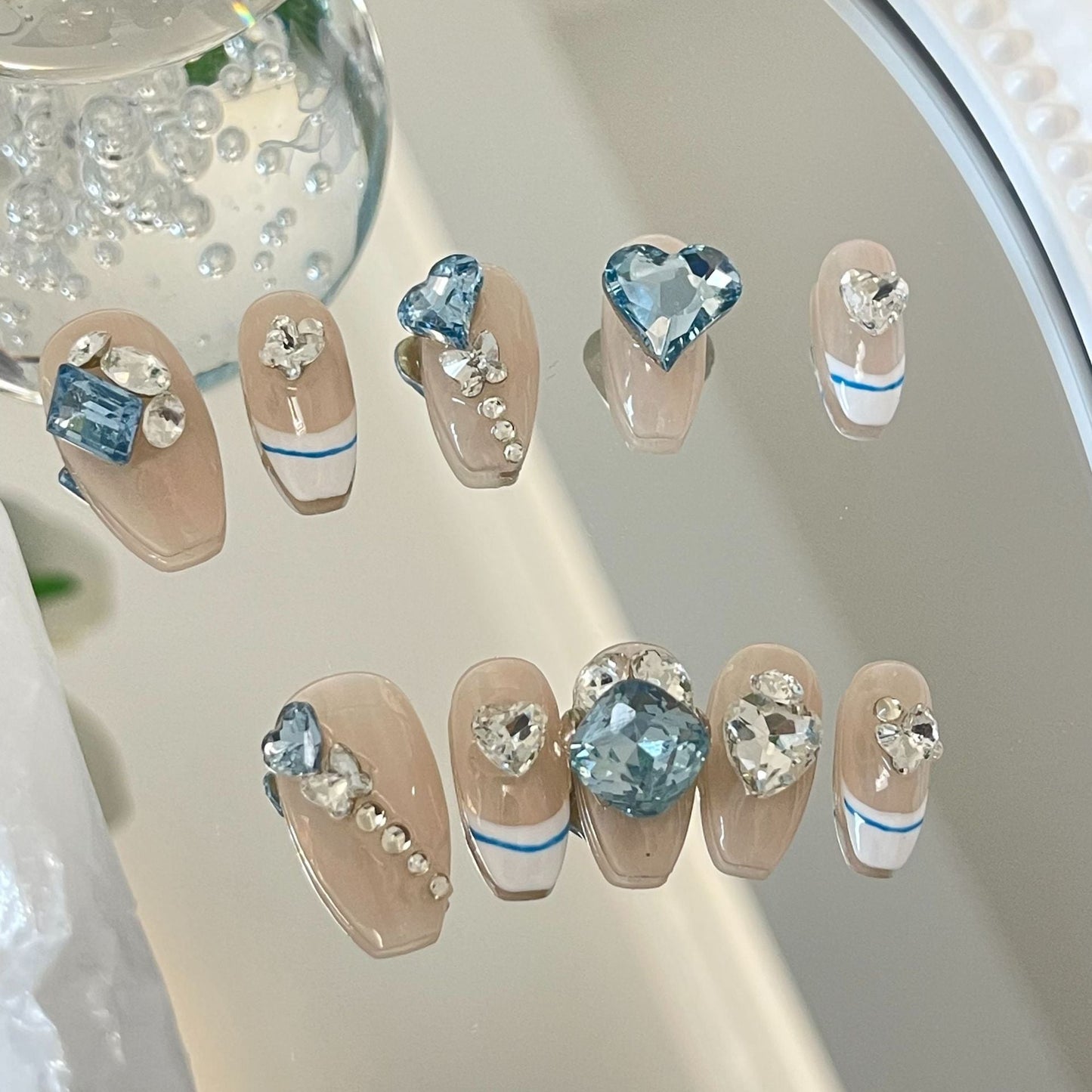 Designer: MaoMao.Handmade Nail Designs Press on Nails DIY  Nail Art for woman girl