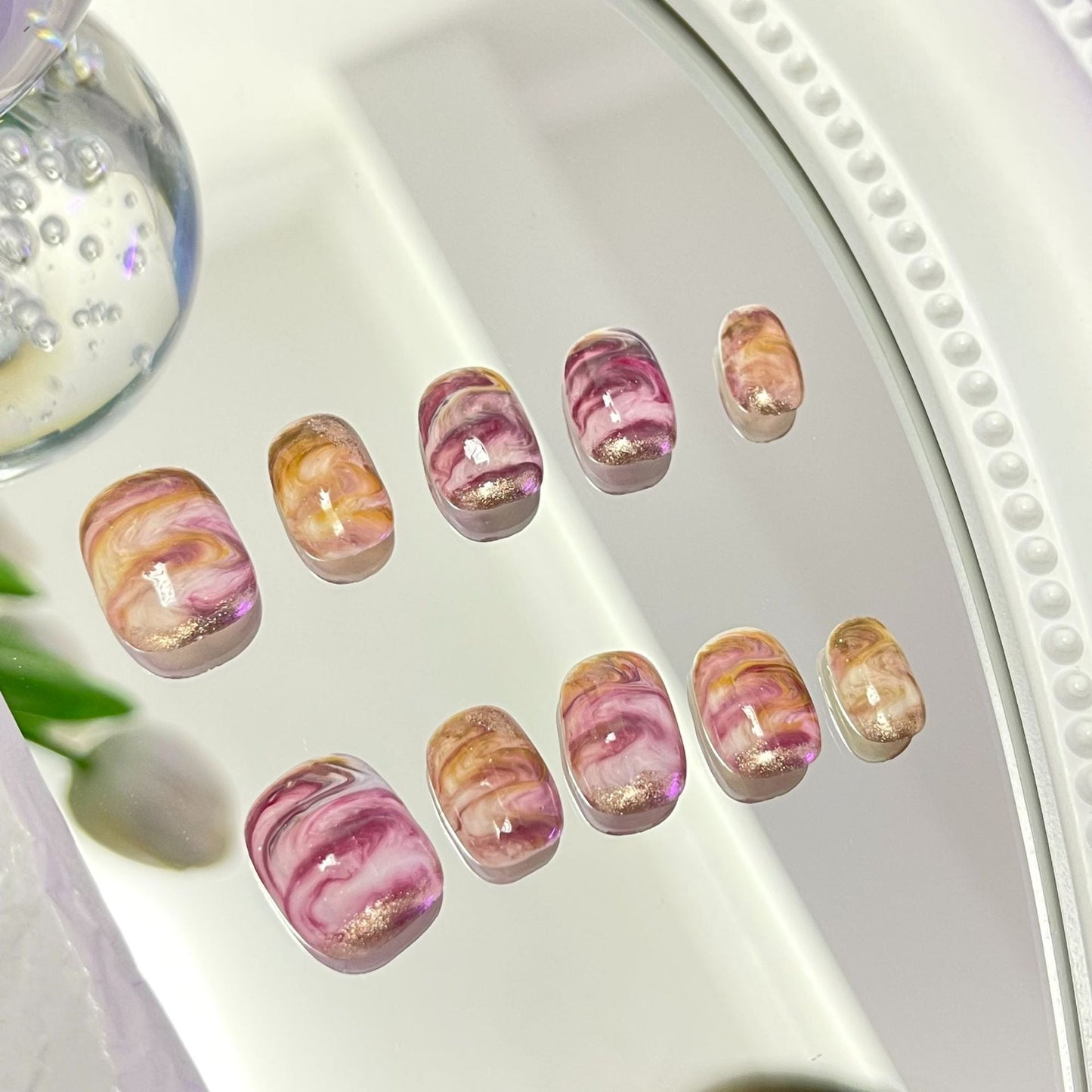 Designer: MaoMao.Handmade Nail Designs Press on Nails DIY  Nail Art for woman girl