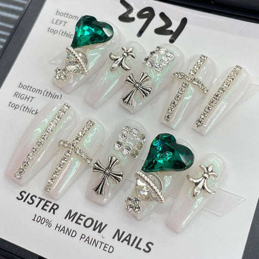 Designer: MeowMeow.Handmade Nail Designs Press on Nails DIY  Nail Art for woman girl