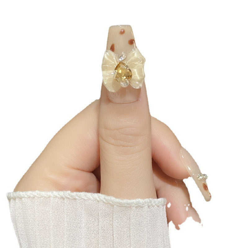 Designer: HuaHua.Handmade nails Press on Nails DIY Nail Art for woman girl Long Coffin pink
