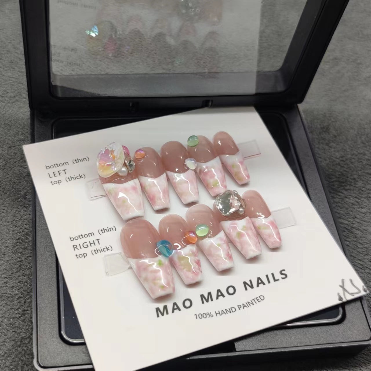 Designer: MaoMao.Handmade Nail Designs Press on Nails DIY  Nail Art for woman girl