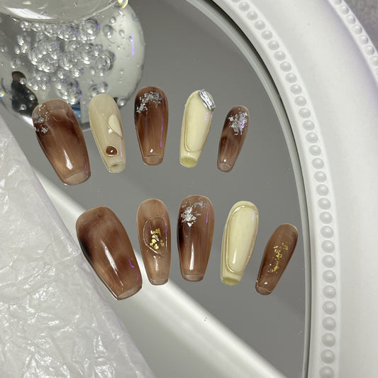 Designer: MaoMao.Handmade Nail Designs Press on Nails DIY  Nail Art for woman girl