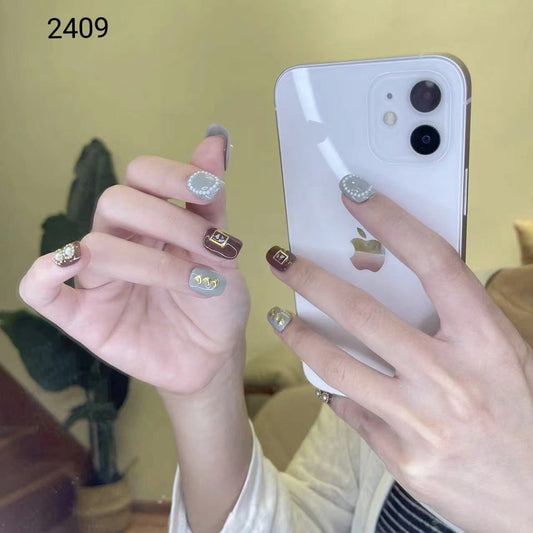 Designer: MaoMao.Handmade Nail Designs Press on Nails DIY  Nail Art for woman girl