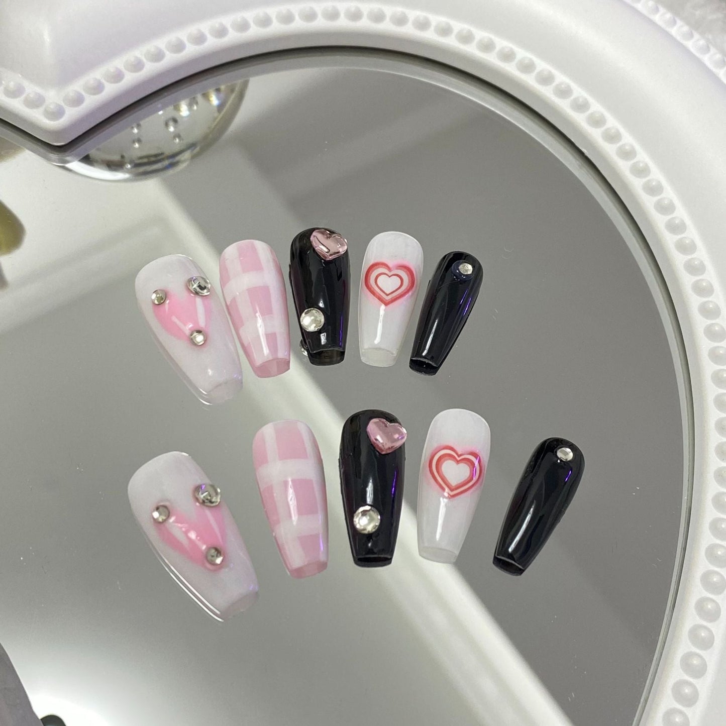 Designer: MaoMao.Handmade Nail Designs Press on Nails DIY  Nail Art for woman girl