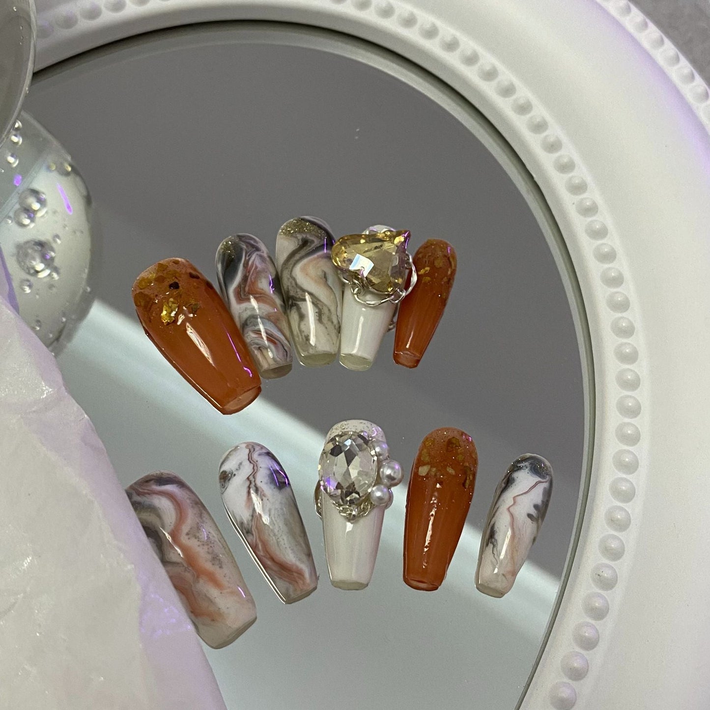 Designer: MaoMao.Handmade Nail Designs Press on Nails DIY  Nail Art for woman girl