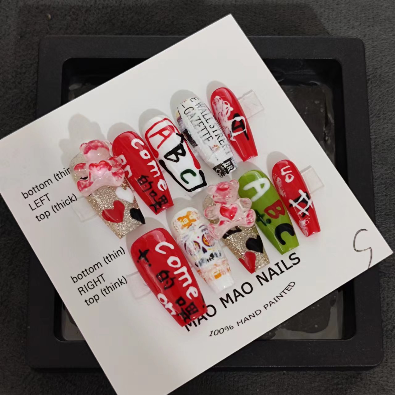 Designer: MaoMao.Handmade Nail Designs Press on Nails DIY  Nail Art for woman girl