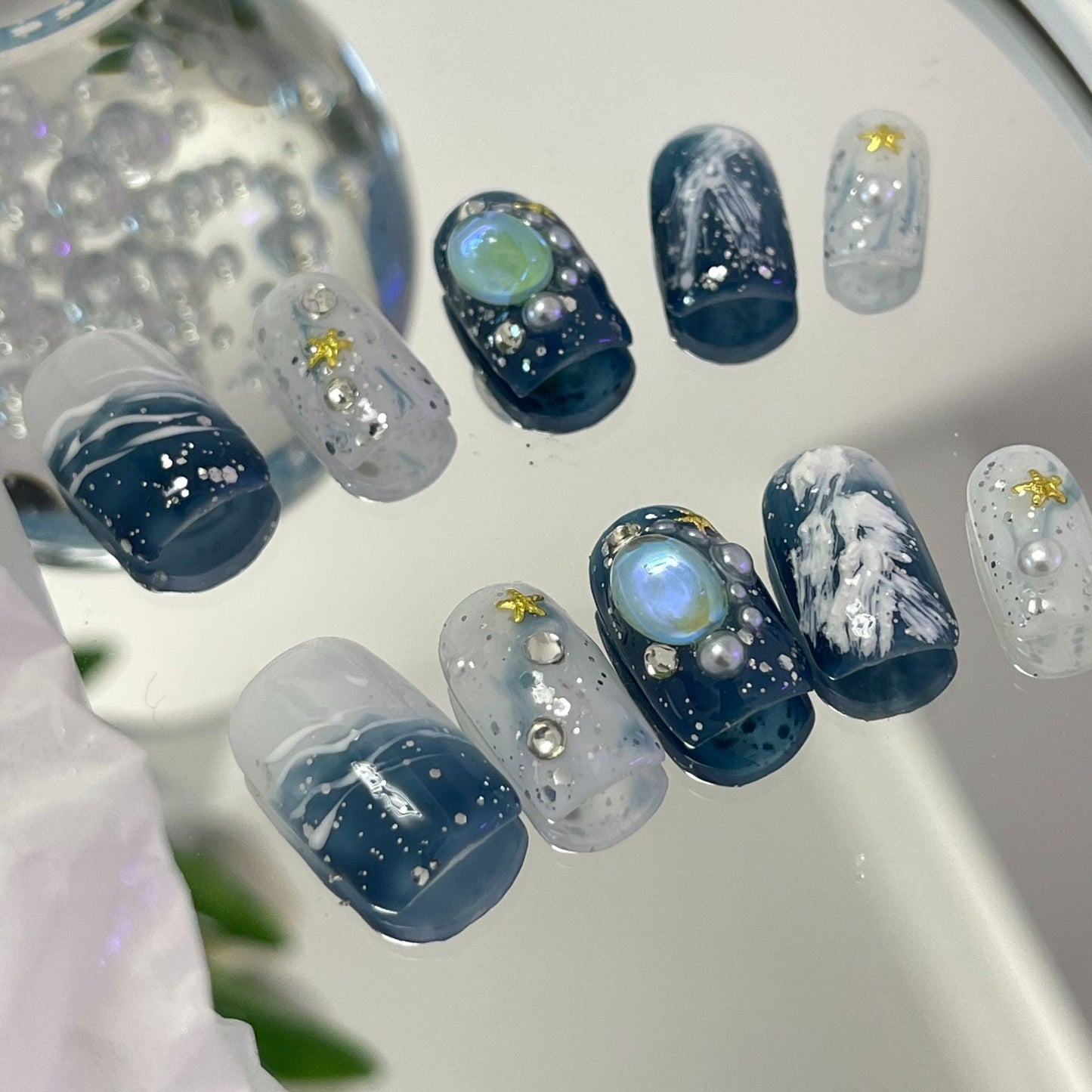 Designer: MaoMao.Handmade Nail Designs Press on Nails DIY  Nail Art for woman girl