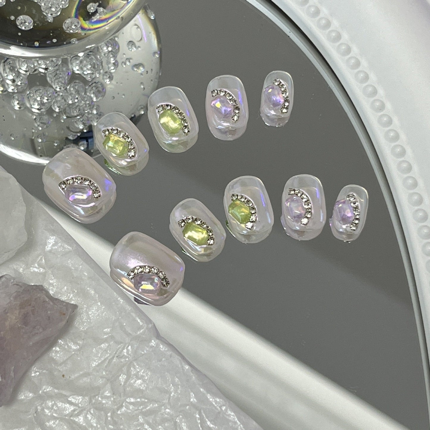 Designer: MaoMao.Handmade Nail Designs Press on Nails DIY  Nail Art for woman girl