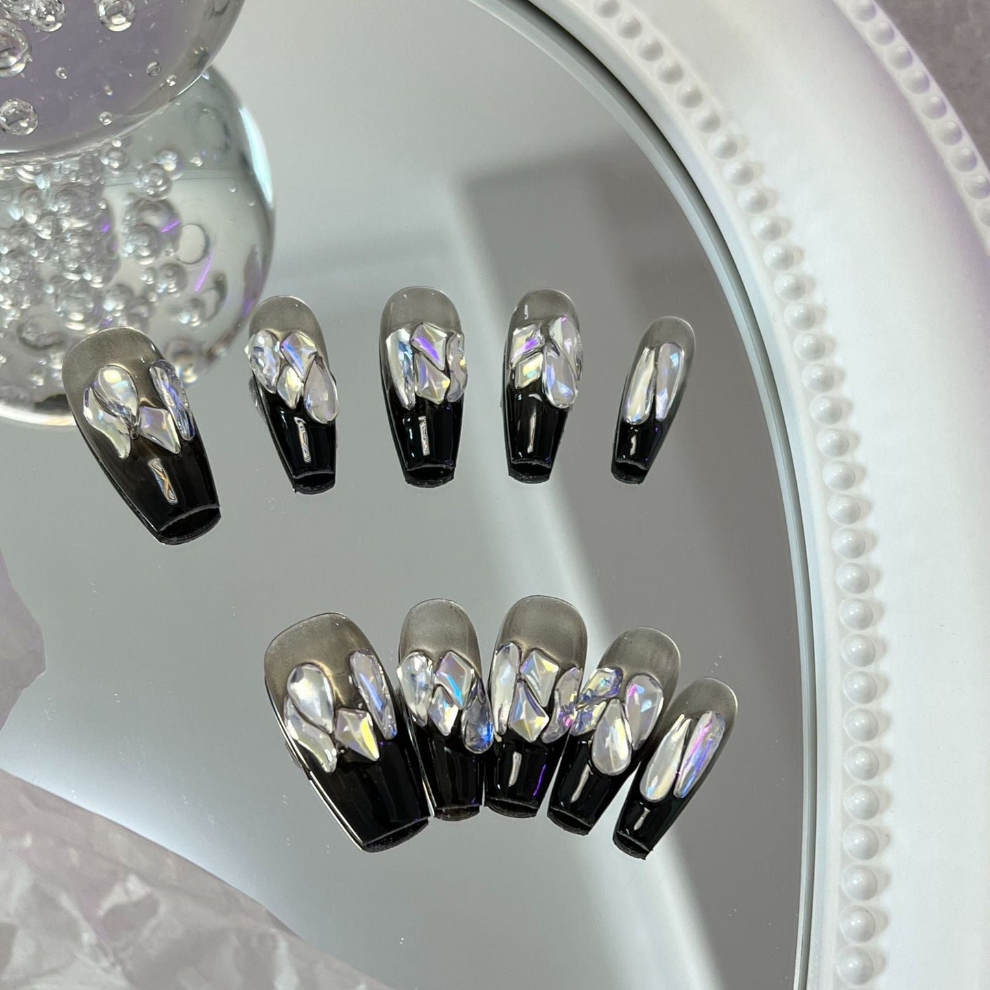 Designer: MaoMao.Handmade Nail Designs Press on Nails DIY  Nail Art for woman girl