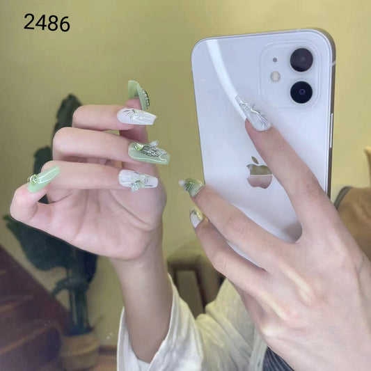 Designer: MaoMao.Handmade Nail Designs Press on Nails DIY  Nail Art for woman girl