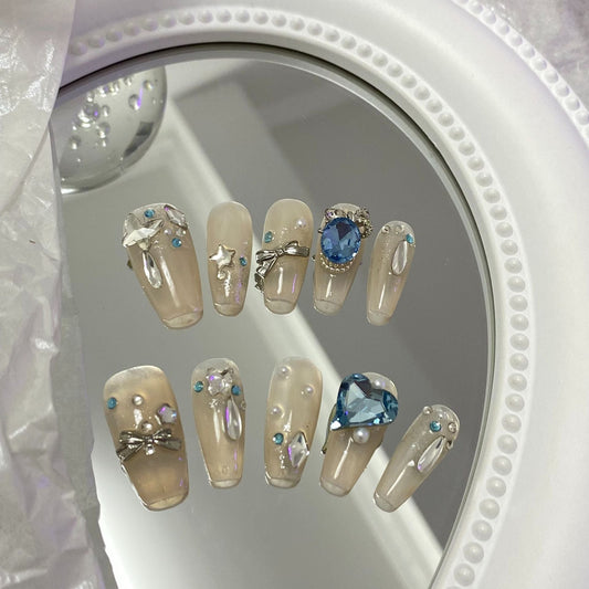 Designer: MaoMao.Handmade Nail Designs Press on Nails DIY  Nail Art for woman girl