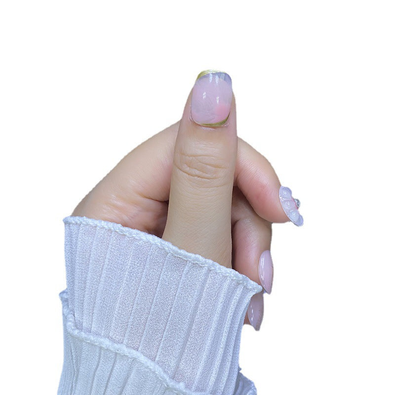 Designer: HuaHua.Handmade nails Press on Nails DIY Nail Art for woman girl Short Square pink