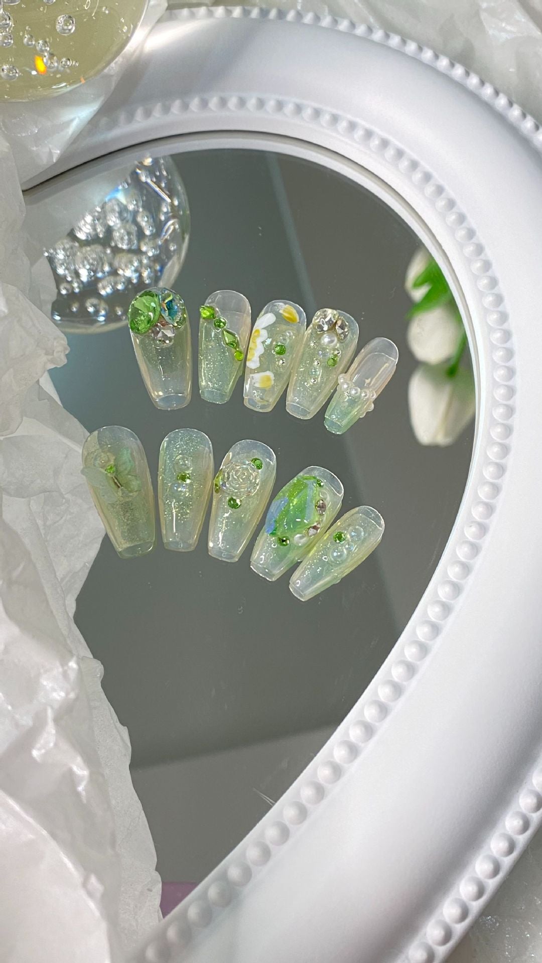 Designer: MaoMao.Handmade Nail Designs Press on Nails DIY  Nail Art for woman girl