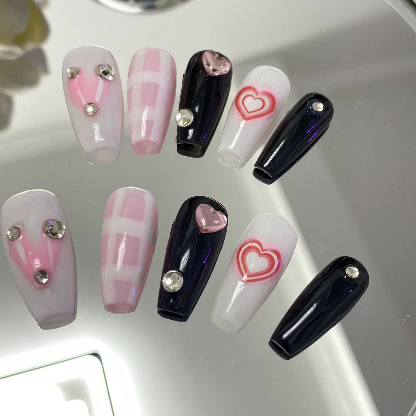 Designer: MaoMao.Handmade Nail Designs Press on Nails DIY  Nail Art for woman girl