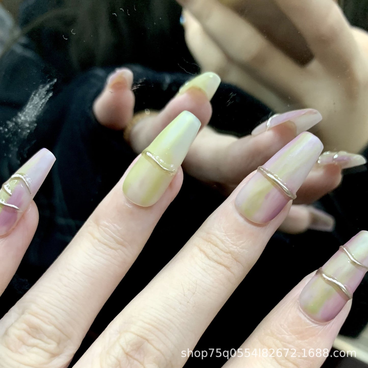 Designer: MaoMao.Handmade Nail Designs Press on Nails DIY  Nail Art for woman girl