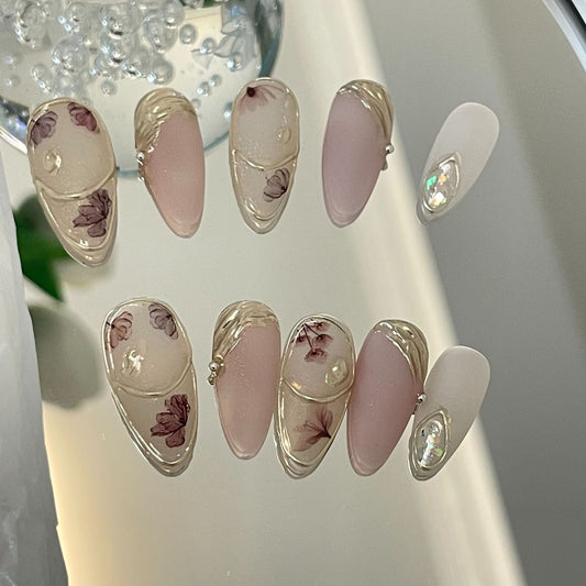 Designer: MaoMao.Handmade Nail Designs Press on Nails DIY  Nail Art for woman girl