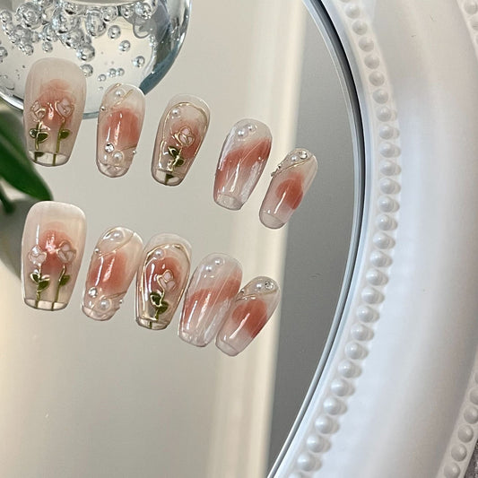 Designer: MaoMao.Handmade Nail Designs Press on Nails DIY  Nail Art for woman girl