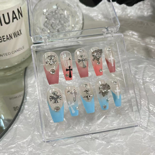 Designer: MaoMao.Handmade Nail Designs Press on Nails DIY  Nail Art for woman girl