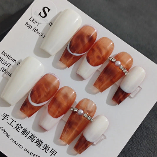 Designer: MaoMao.Handmade Nail Designs Press on Nails DIY  Nail Art for woman girl