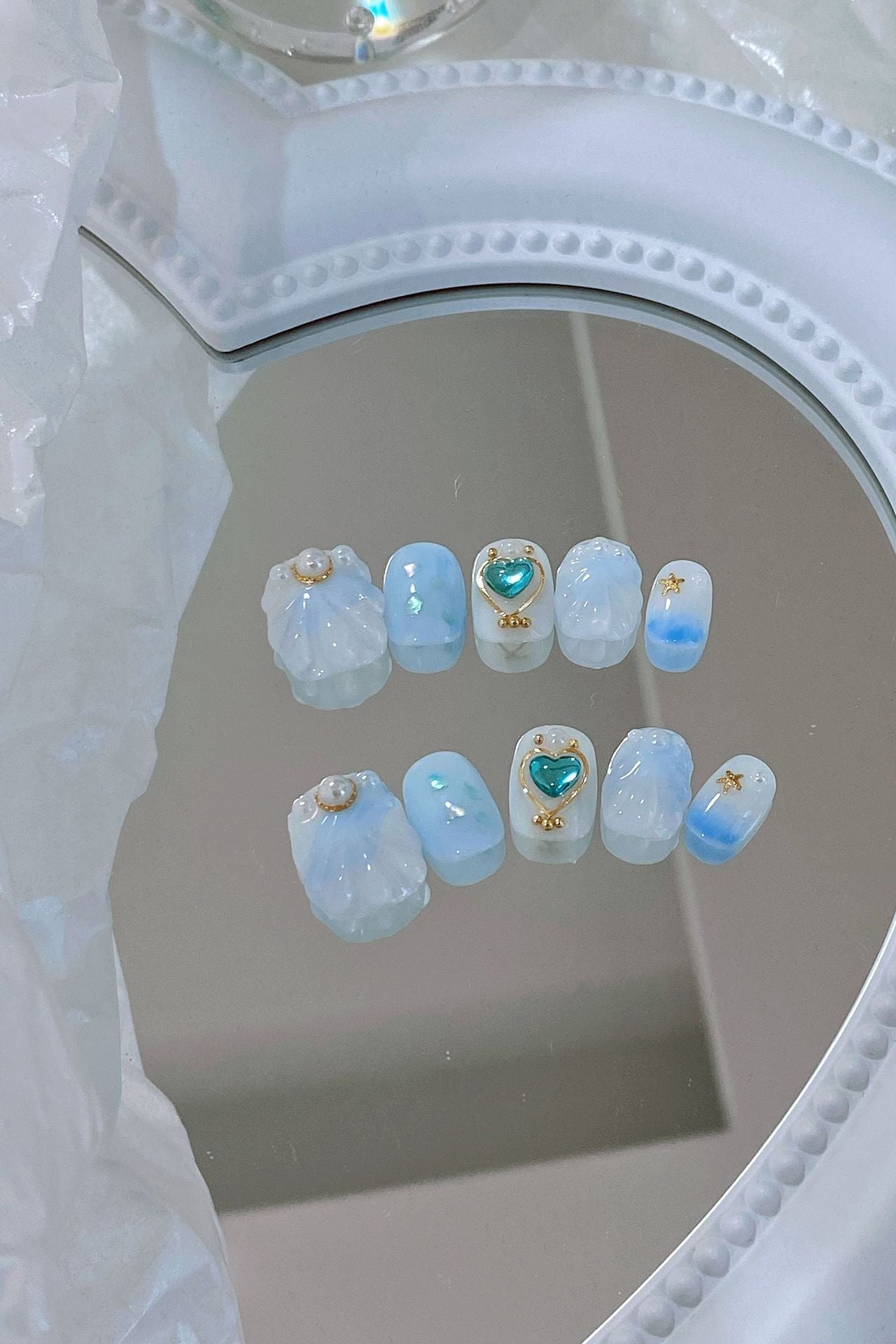 Designer: MaoMao.Handmade Nail Designs Press on Nails DIY  Nail Art for woman girl