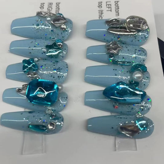 Designer: MaoMao.Handmade Nail Designs Press on Nails DIY  Nail Art for woman girl