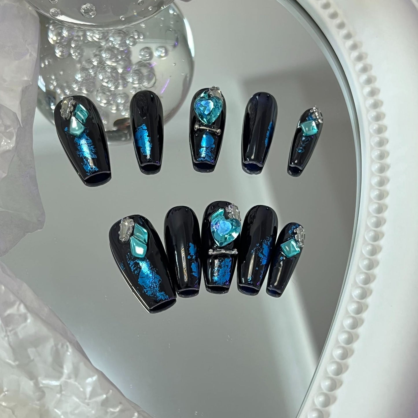 Designer: MaoMao.Handmade Nail Designs Press on Nails DIY  Nail Art for woman girl
