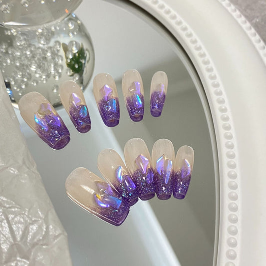Designer: MaoMao.Handmade Nail Designs Press on Nails DIY  Nail Art for woman girl