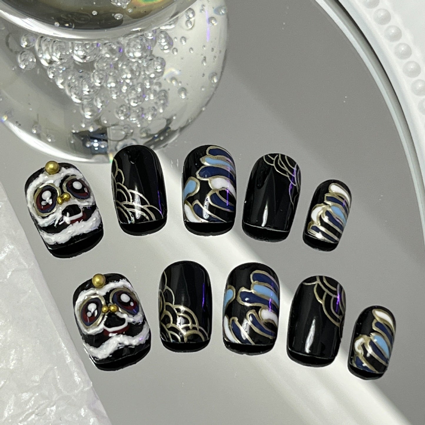 Designer: MaoMao.Handmade Nail Designs Press on Nails DIY  Nail Art for woman girl