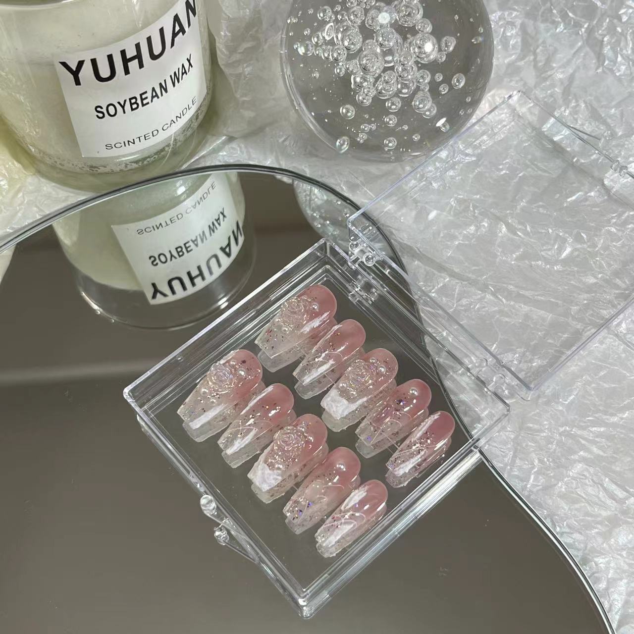 Designer: MaoMao.Handmade Nail Designs Press on Nails DIY  Nail Art for woman girl
