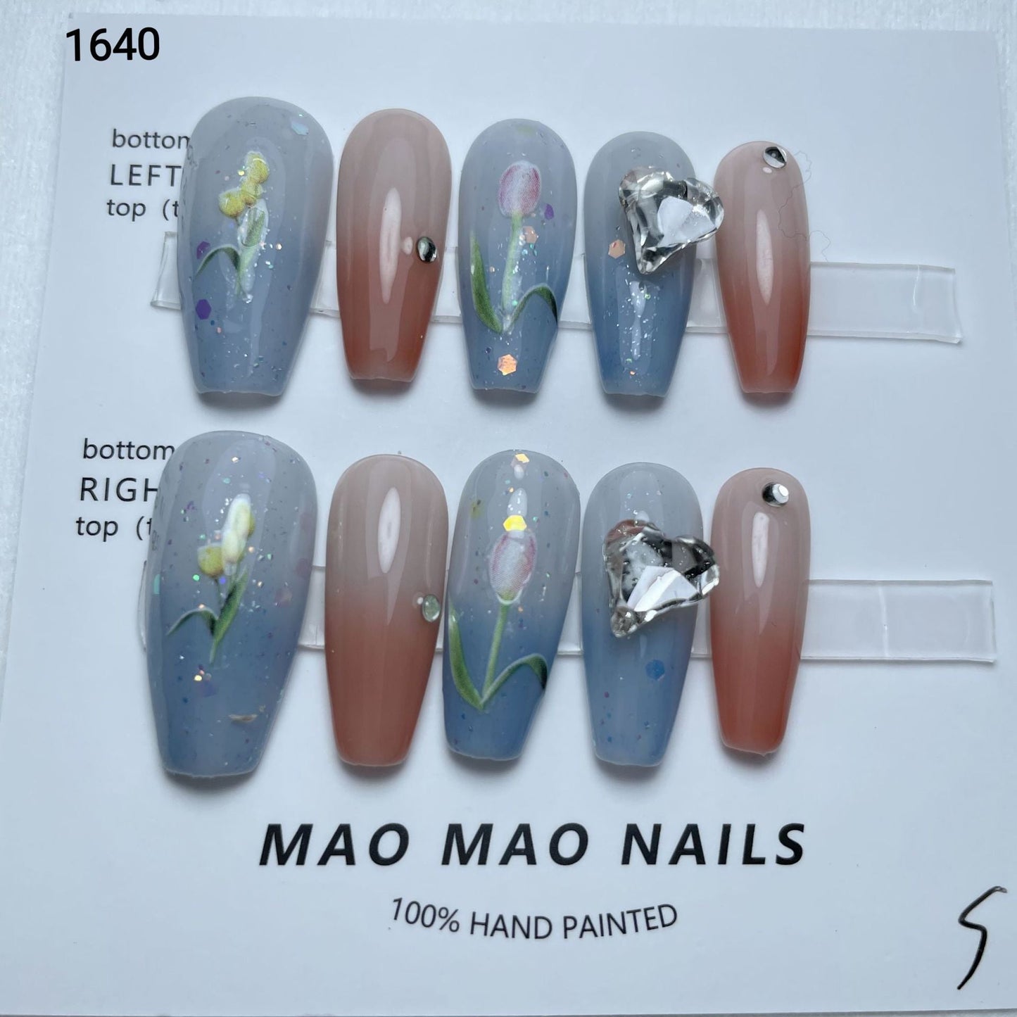 Designer: MaoMao.Handmade Nail Designs Press on Nails DIY  Nail Art for woman girl