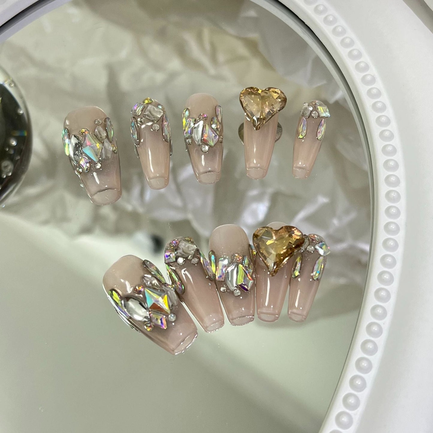 Designer: MaoMao.Handmade Nail Designs Press on Nails DIY  Nail Art for woman girl