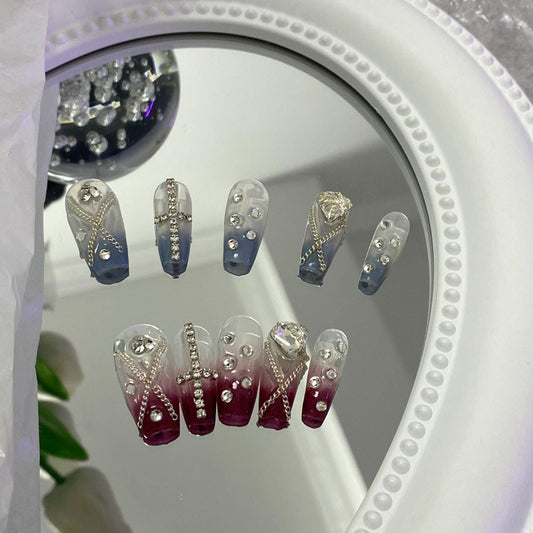 Designer: MaoMao.Handmade Nail Designs Press on Nails DIY  Nail Art for woman girl