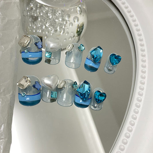 Designer: MaoMao.Handmade Nail Designs Press on Nails DIY  Nail Art for woman girl