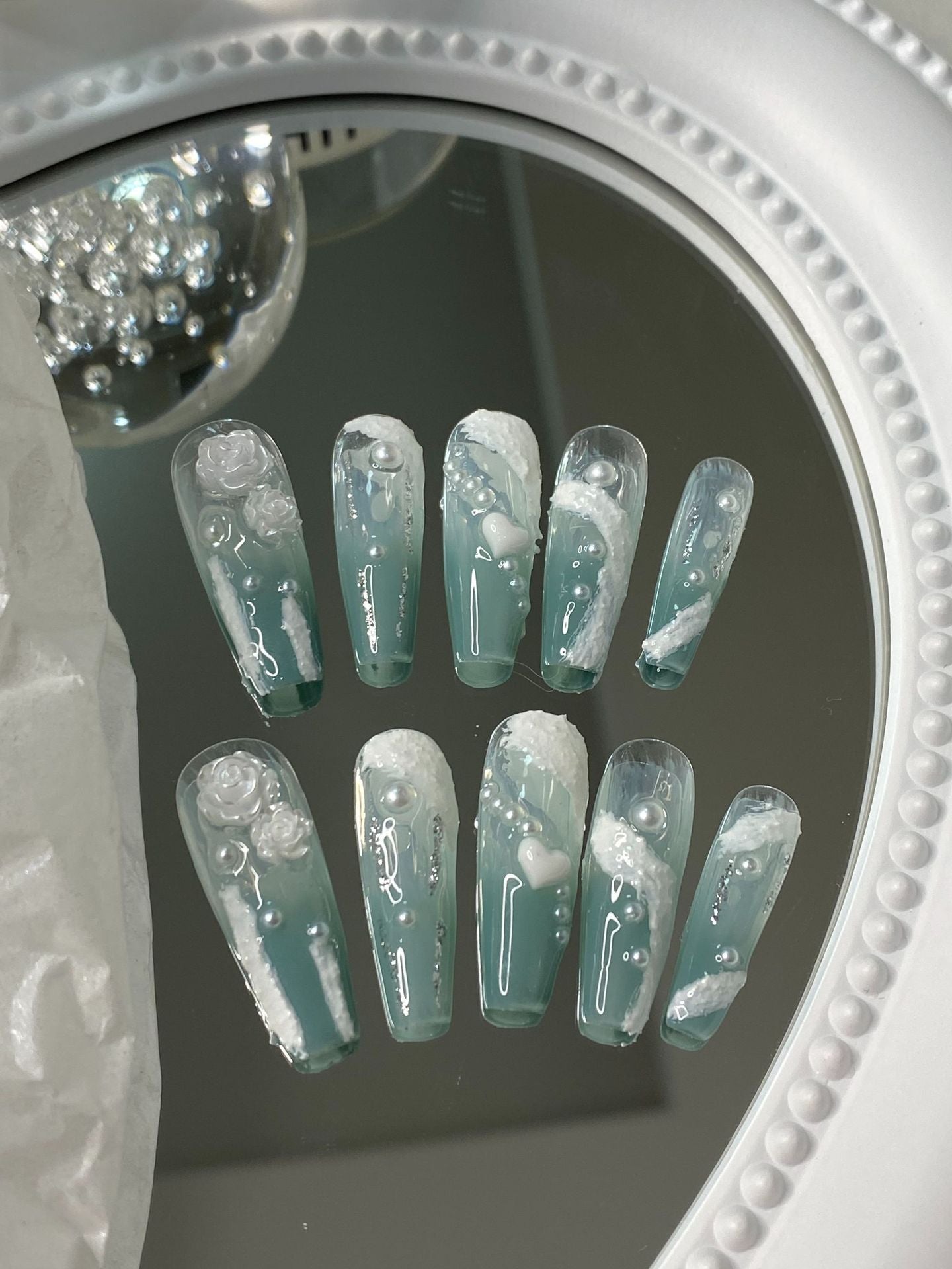 Designer: MaoMao.Handmade Nail Designs Press on Nails DIY  Nail Art for woman girl