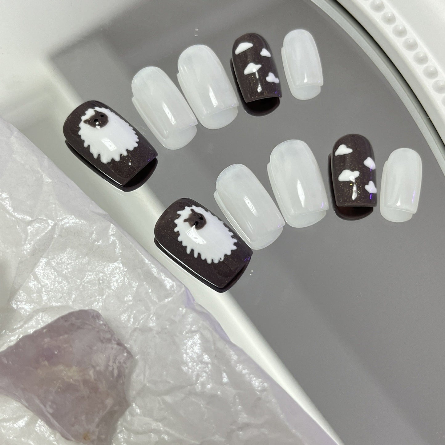 Designer: MaoMao.Handmade Nail Designs Press on Nails DIY  Nail Art for woman girl