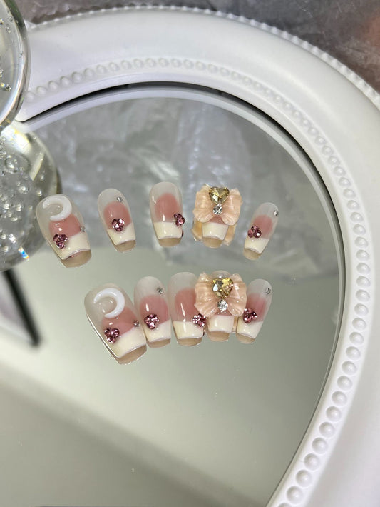 Designer: MaoMao.Handmade Nail Designs Press on Nails DIY  Nail Art for woman girl