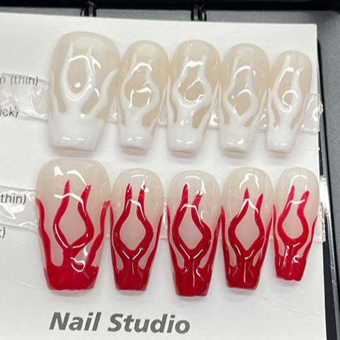 Designer: MeowMeow.Handmade Nail Designs Press on Nails DIY  Nail Art for woman girl
