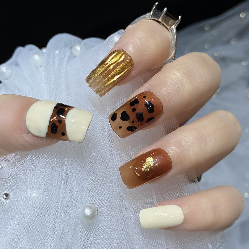 Designer: HuaHua.Handmade nails Press on Nails DIY Nail Art for woman girl Long Square