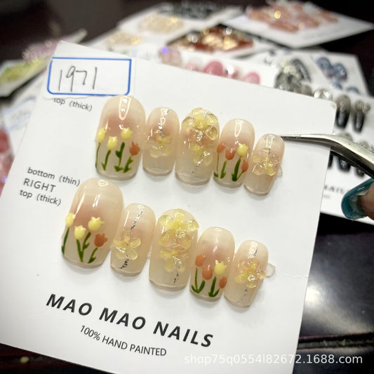 Designer: MaoMao.Handmade Nail Designs Press on Nails DIY  Nail Art for woman girl