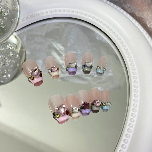 Designer: MaoMao.Handmade Nail Designs Press on Nails DIY  Nail Art for woman girl