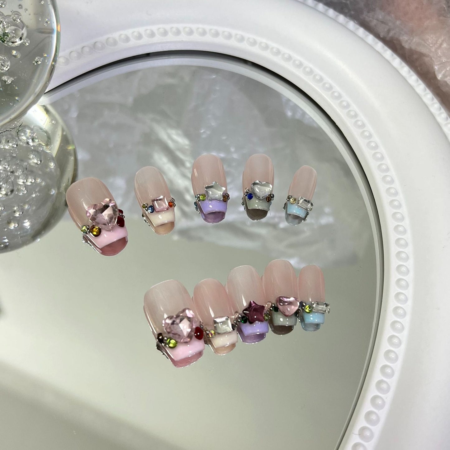 Designer: MaoMao.Handmade Nail Designs Press on Nails DIY  Nail Art for woman girl