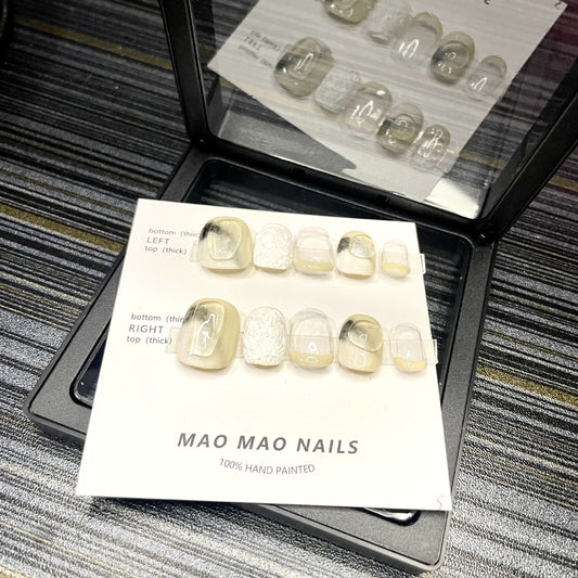 Designer: MaoMao.Handmade Nail Designs Press on Nails DIY  Nail Art for woman girl