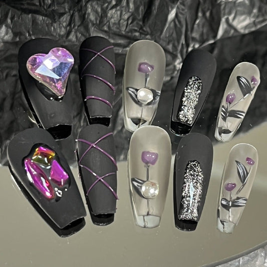 Designer: MaoMao.1967 Handmade Nail Designs Press on Nails DIY  Nail Art for woman girl