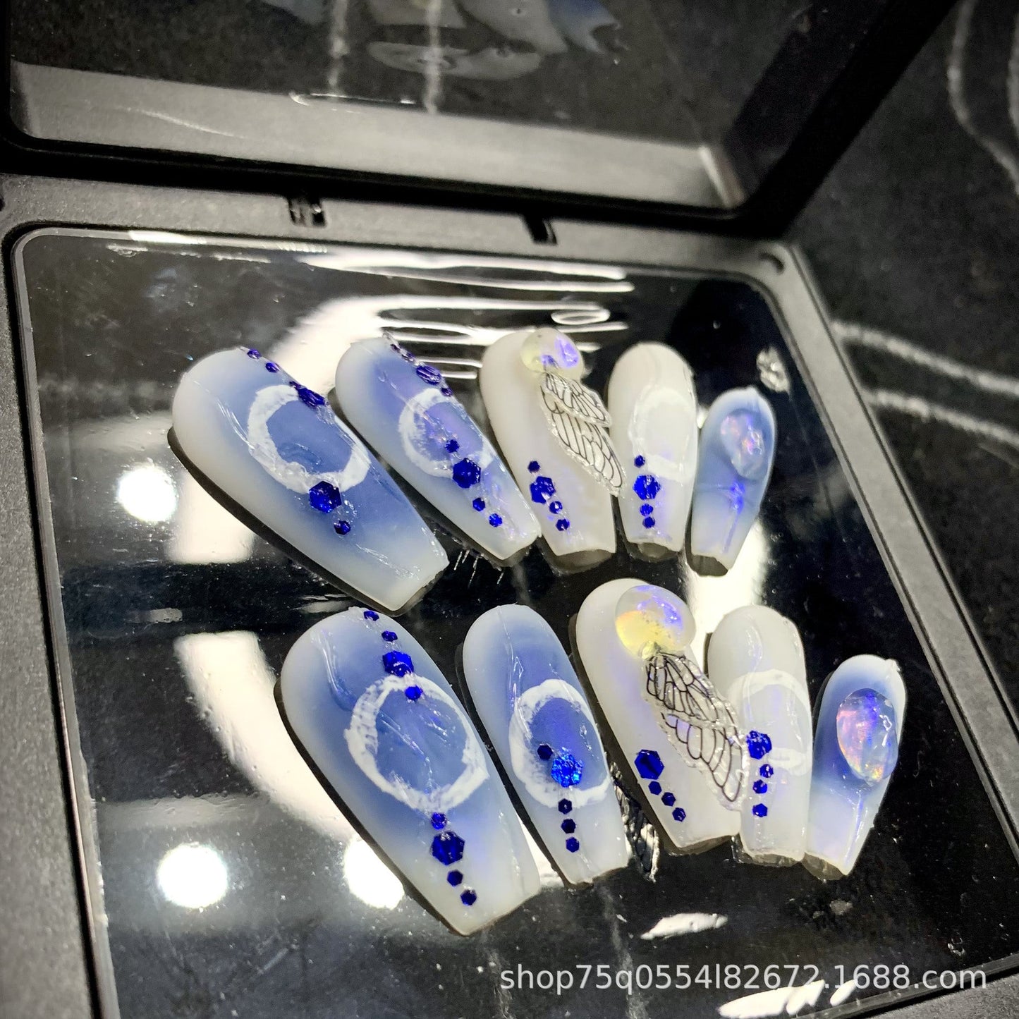 Designer: MaoMao.Handmade Nail Designs Press on Nails DIY  Nail Art for woman girl