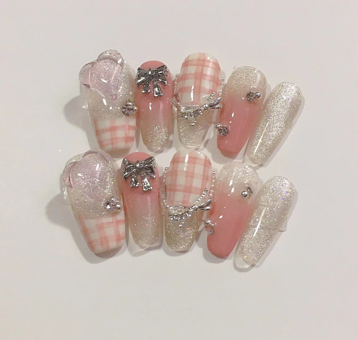 Designer: MaoMao.Handmade Nail Designs Press on Nails DIY  Nail Art for woman girl