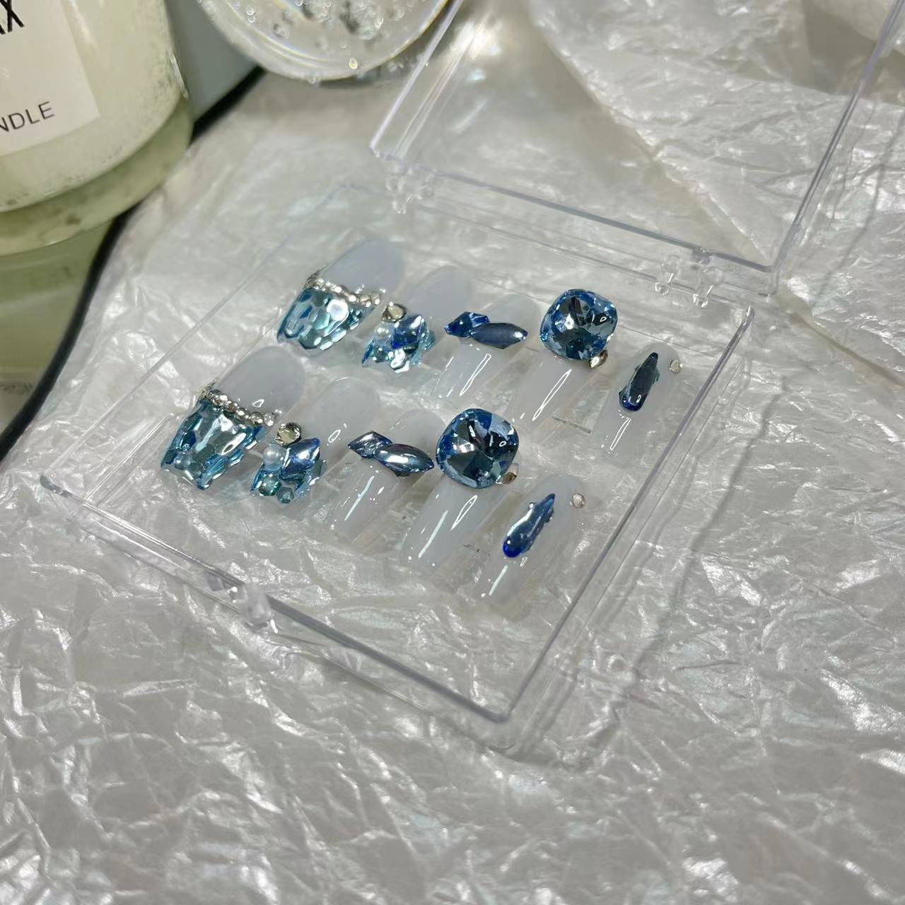 Designer: MaoMao.Handmade Nail Designs Press on Nails DIY  Nail Art for woman girl