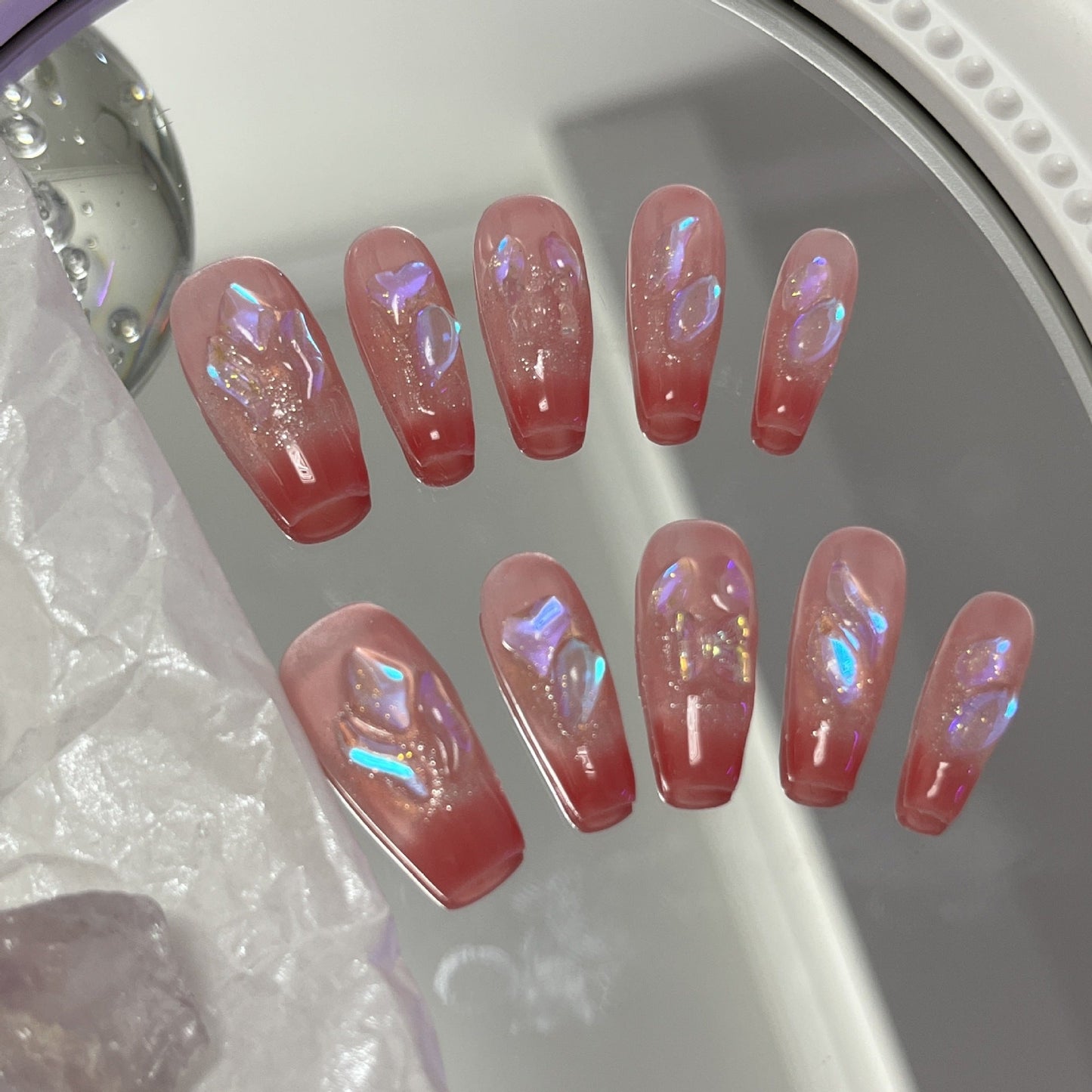 Designer: MaoMao.Handmade Nail Designs Press on Nails DIY  Nail Art for woman girl