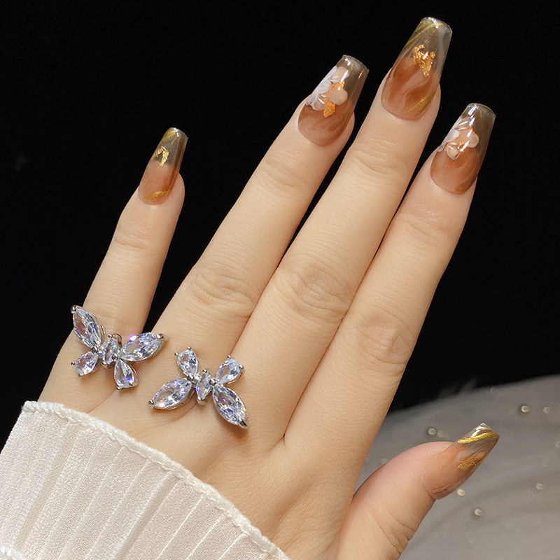 Designer: HuaHua.Handmade nails Press on Nails DIY Nail Art for woman girl Long Coffin pink