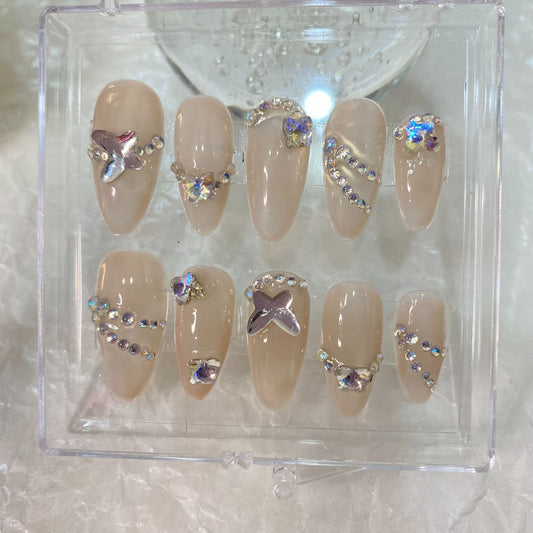 Designer: MaoMao.Handmade Nail Designs Press on Nails DIY  Nail Art for woman girl