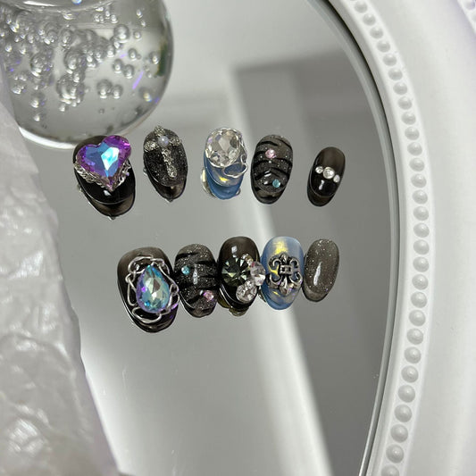 Designer: MaoMao.Handmade Nail Designs Press on Nails DIY  Nail Art for woman girl